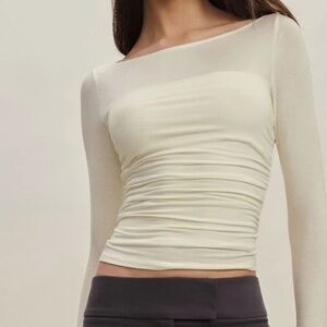 REFORMATION Julian Ruched knit top MEDIUM